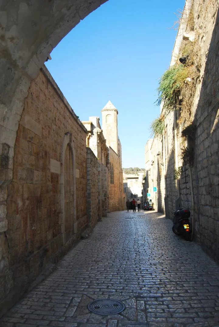 Via Dolorosa - the monastery is on the left side