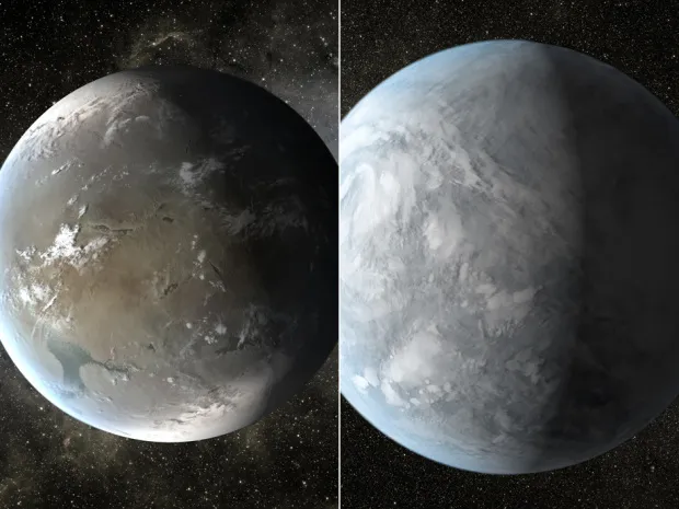 Kepler 62f, left, and Kepler 62e, right, are the two best candidates so far for truly "Earth-like" planets.