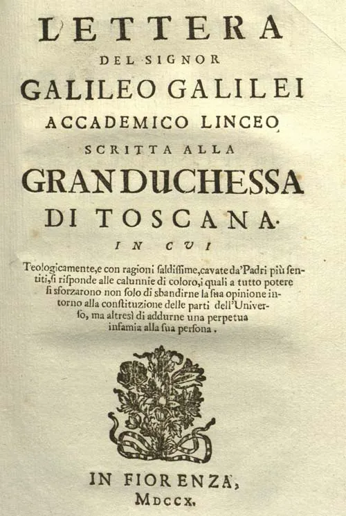 title page Galileo Letter to Christina 1710